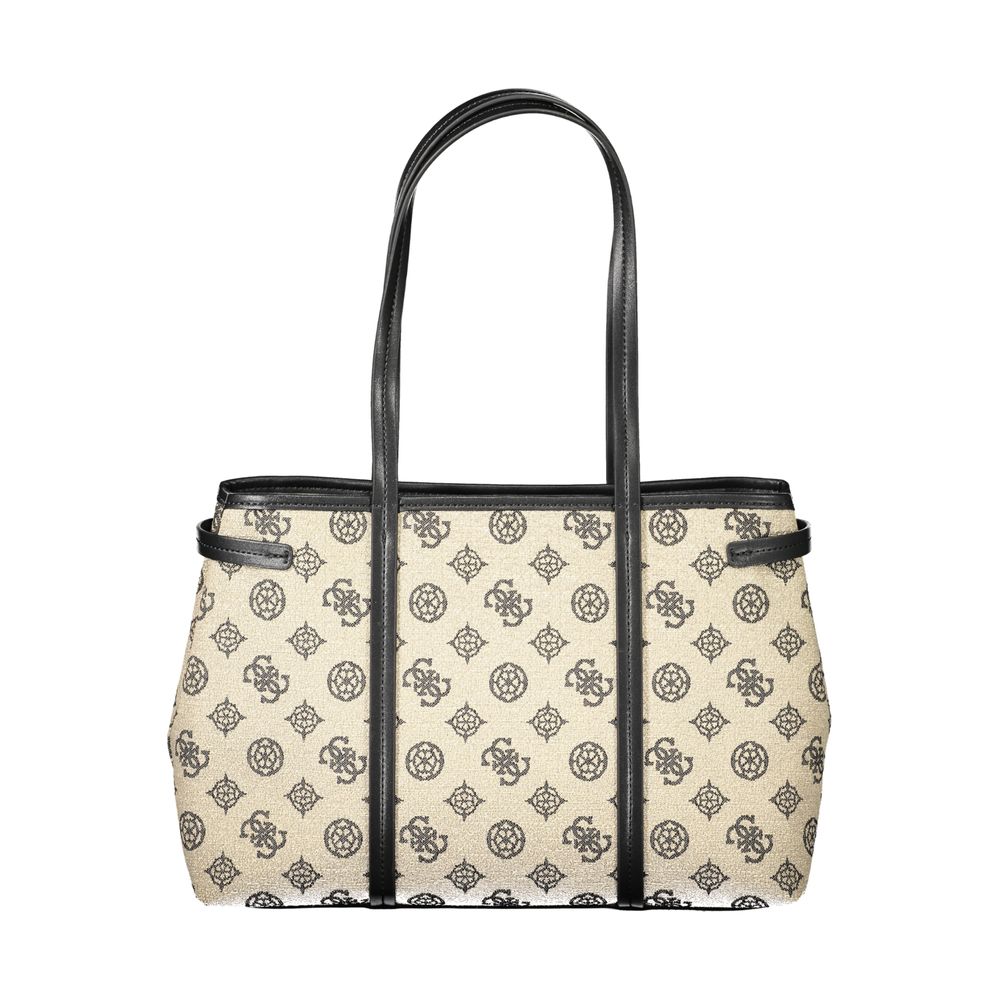 Beige Cotton Women Handbag