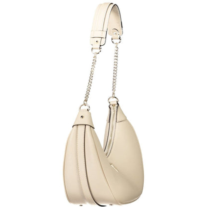 Beige Polyethylene Women Handbag