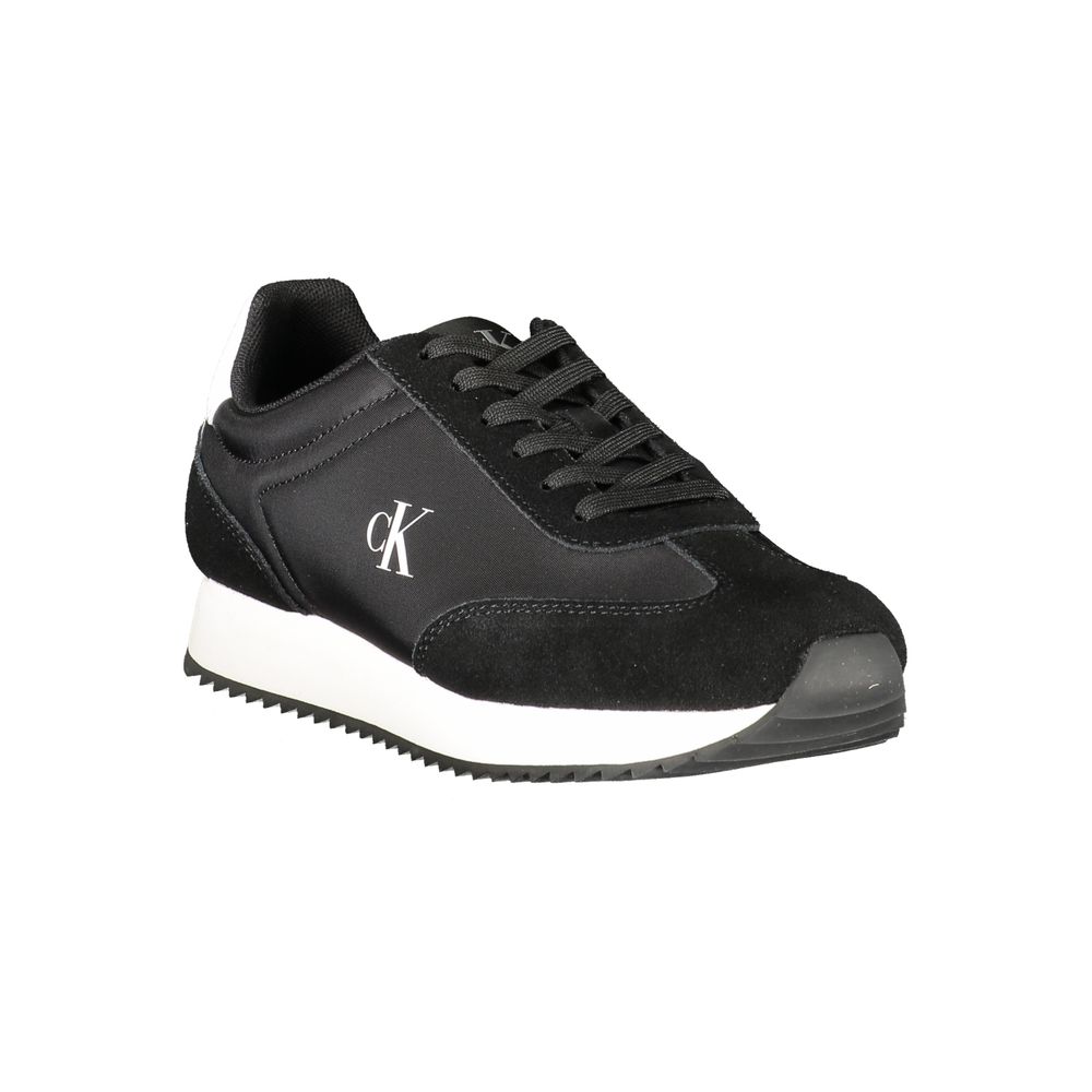 Black Leather Women Sneaker