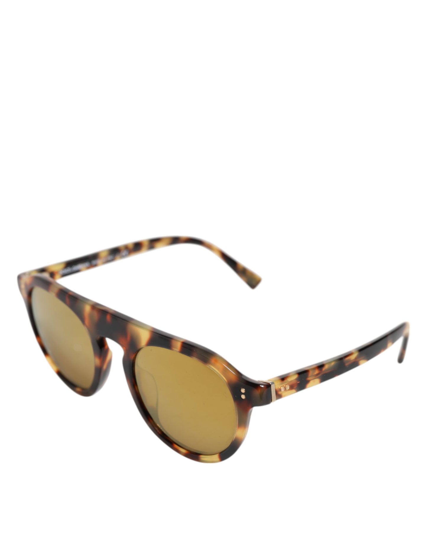 Brown Acetate Round Leopard Print Eyewear Sunglasses