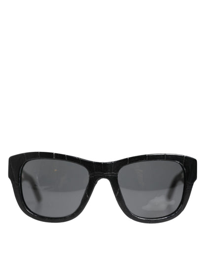 Black Leather Frame DG4177 Tinted Lens Sunglasses