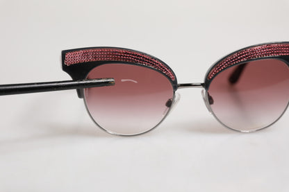 Black Pink Mirrored Cat Eye DG6109 Sequined Sunglasses