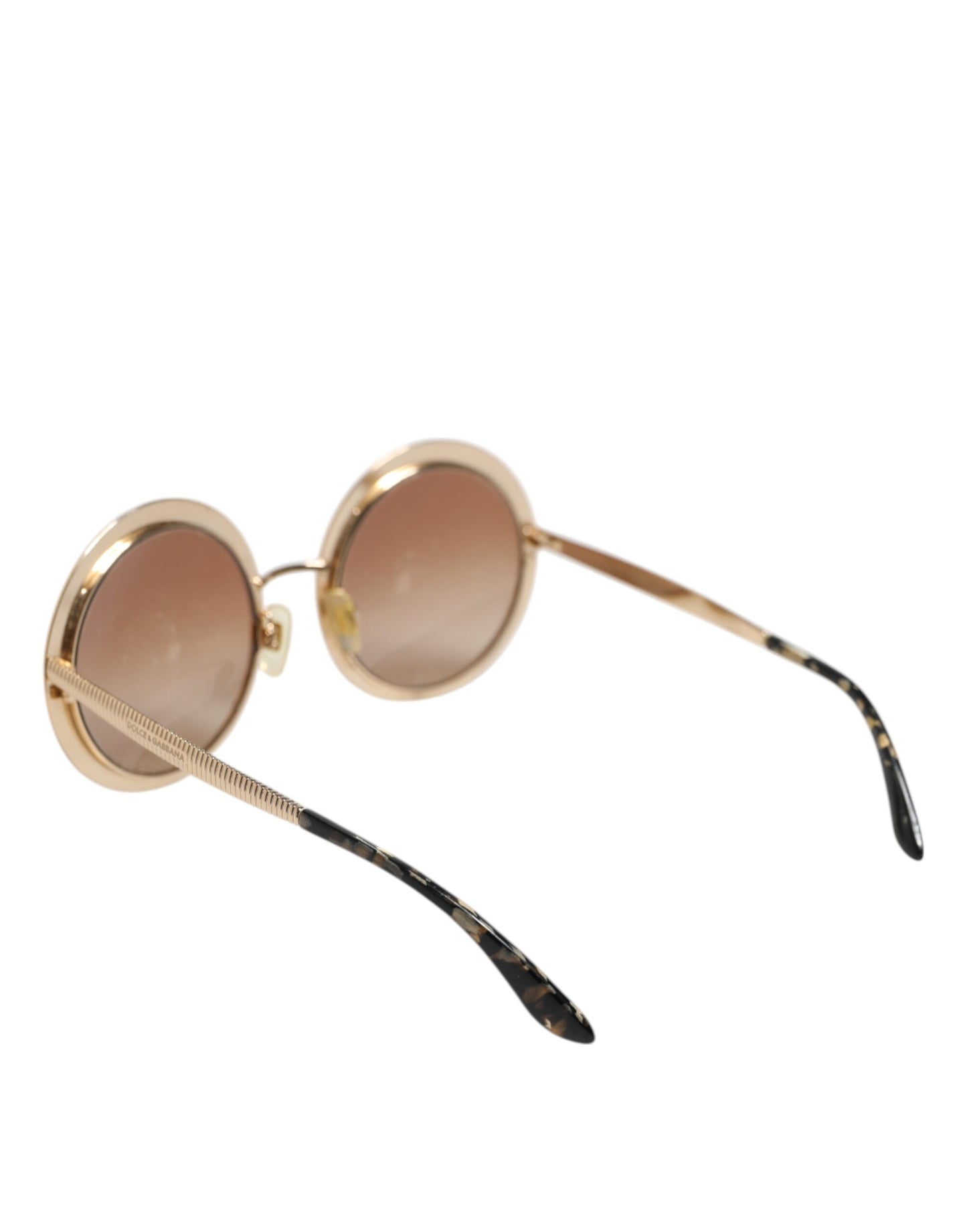 Gold Brown Gradient Round Frame DG2179 Eyewear Sunglasses