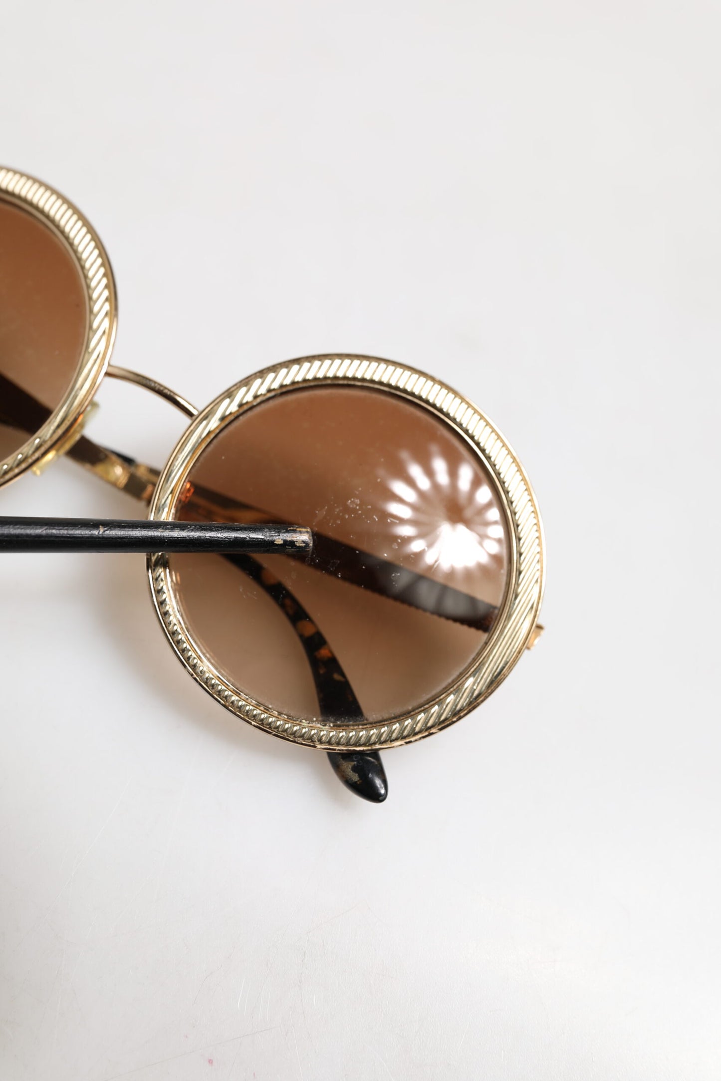 Gold Brown Gradient Round Frame DG2179 Eyewear Sunglasses