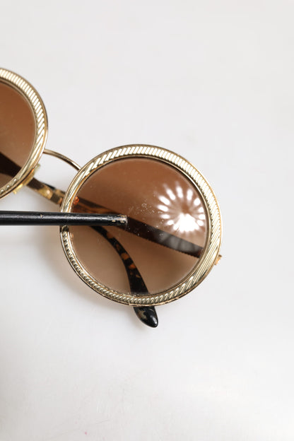 Gold Brown Gradient Round Frame DG2179 Eyewear Sunglasses