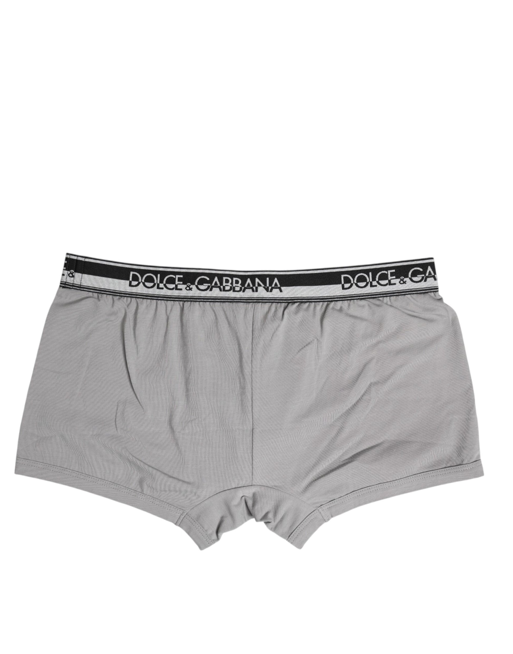 Gray Cotton Stretch Regular Boxer Underwear