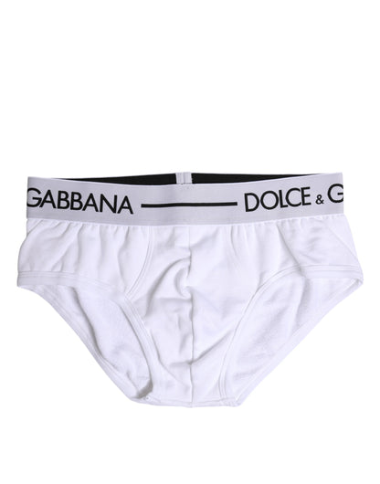 White Cotton Stretch Regular Brief Underwear