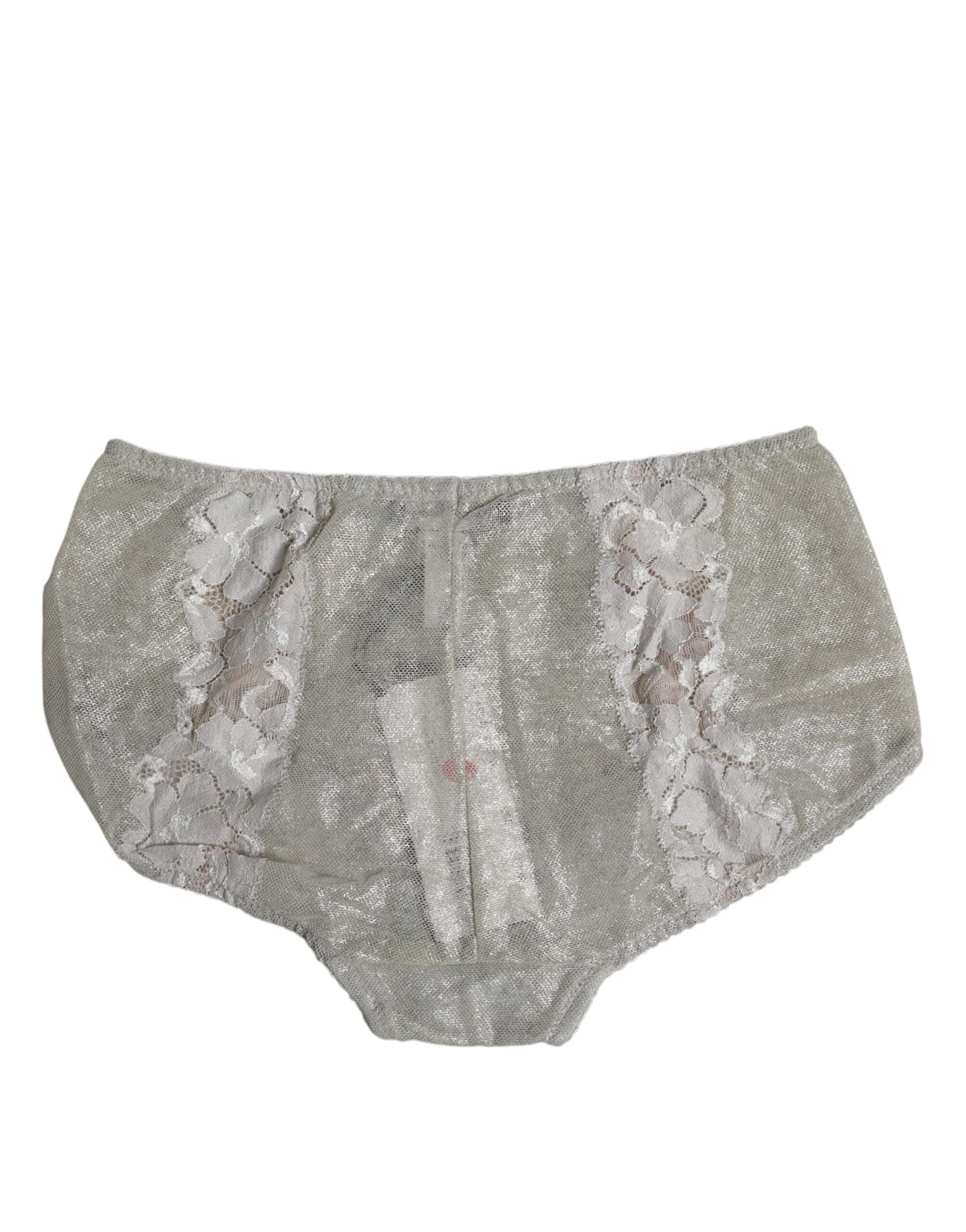 Gray Cotton Floral Lace High Waist Panty Underwear