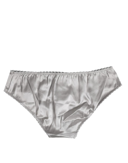 Gray Silk Stretch Bottom Low Waist Panty Underwear
