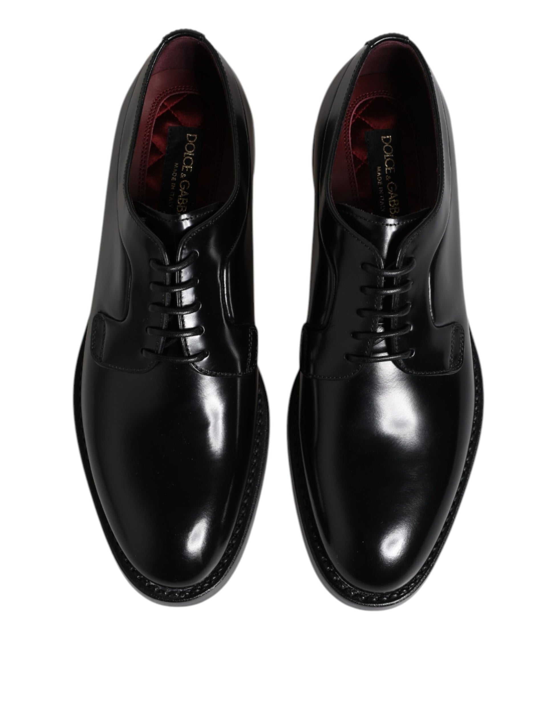 Black Calf Leather Lace Up Dress Derby Shoes