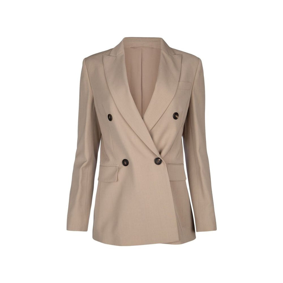 Beige Virgin Wool Coat