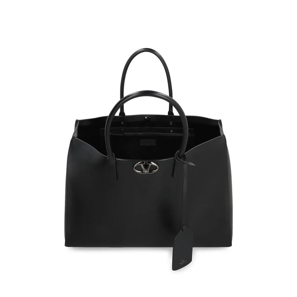 Black Calfskin Tote Bag