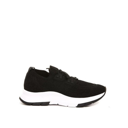 Black Fabric Athletic Sneakers