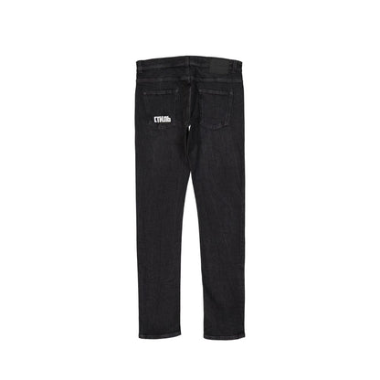 Black Cotton Slim Fit Jeans