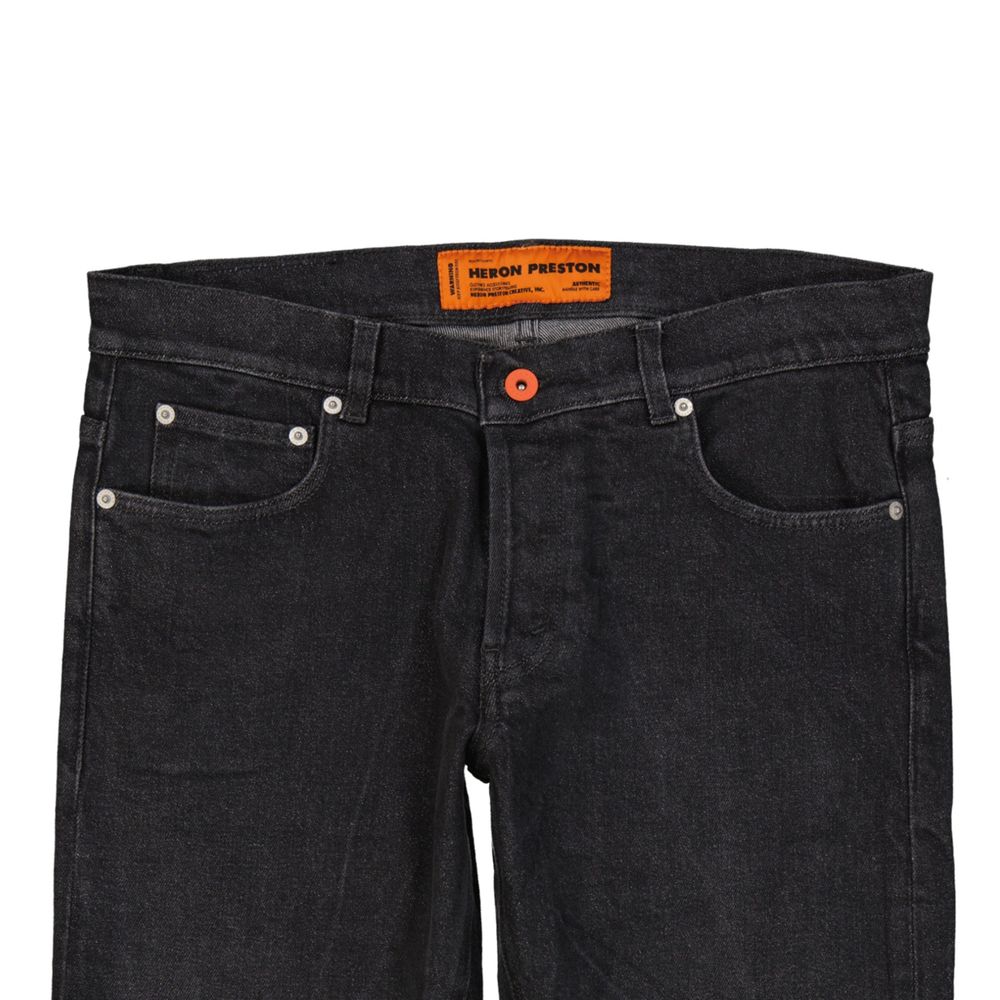 Black Cotton Slim Fit Jeans