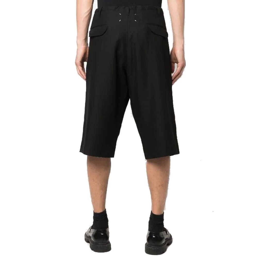 Black Linen Bermuda Shorts