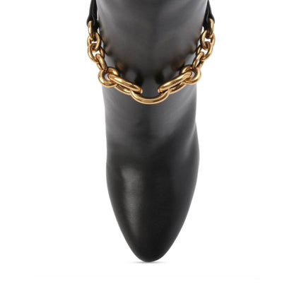 Black Calfskin High Heel Boots