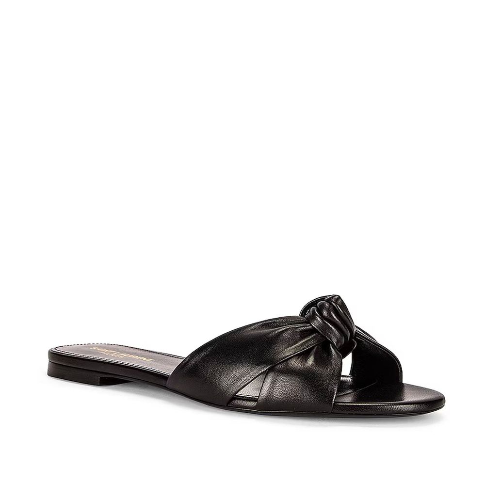 Black Calfskin Slides