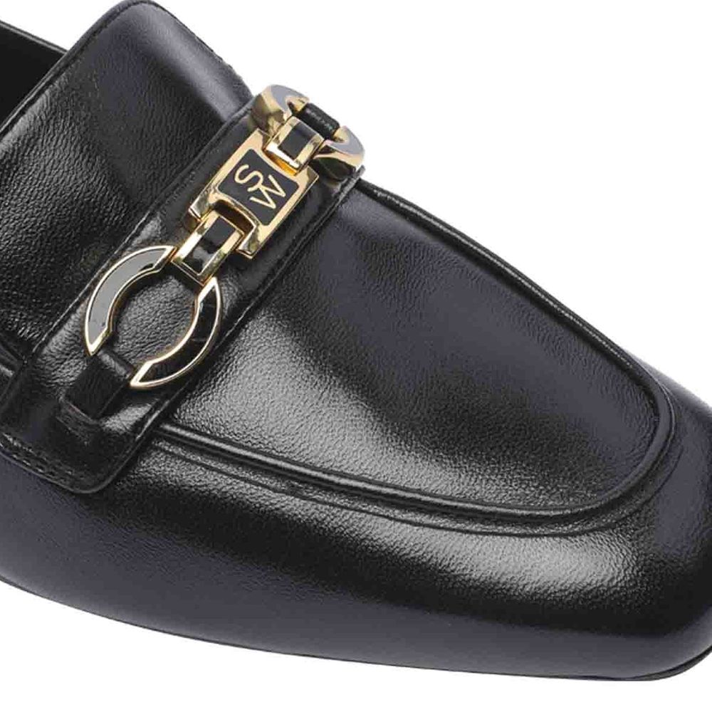 Black Calfskin Slip-On Loafers