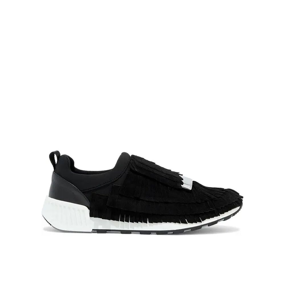Black Fabric Athletic Sneakers