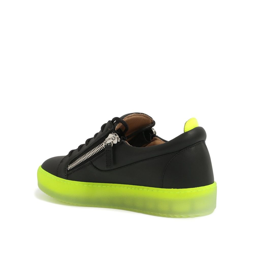 Black Calfskin Low Top Sneakers