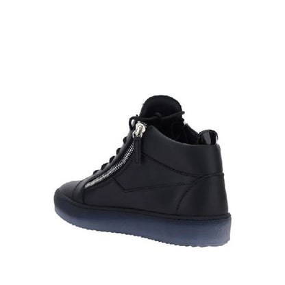 Black Calfskin High Top Sneakers