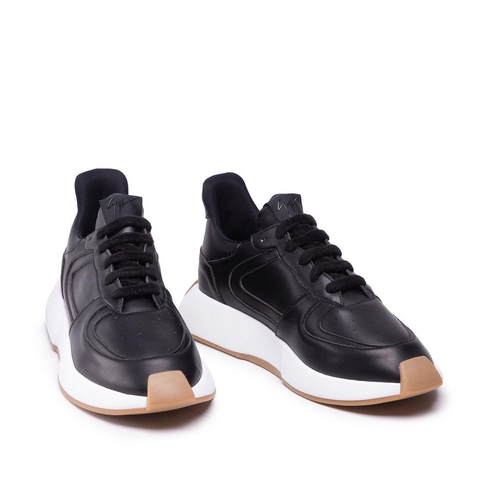 Black Calfskin Chunky Sneakers