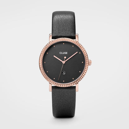 Gray Leather Dress Watch