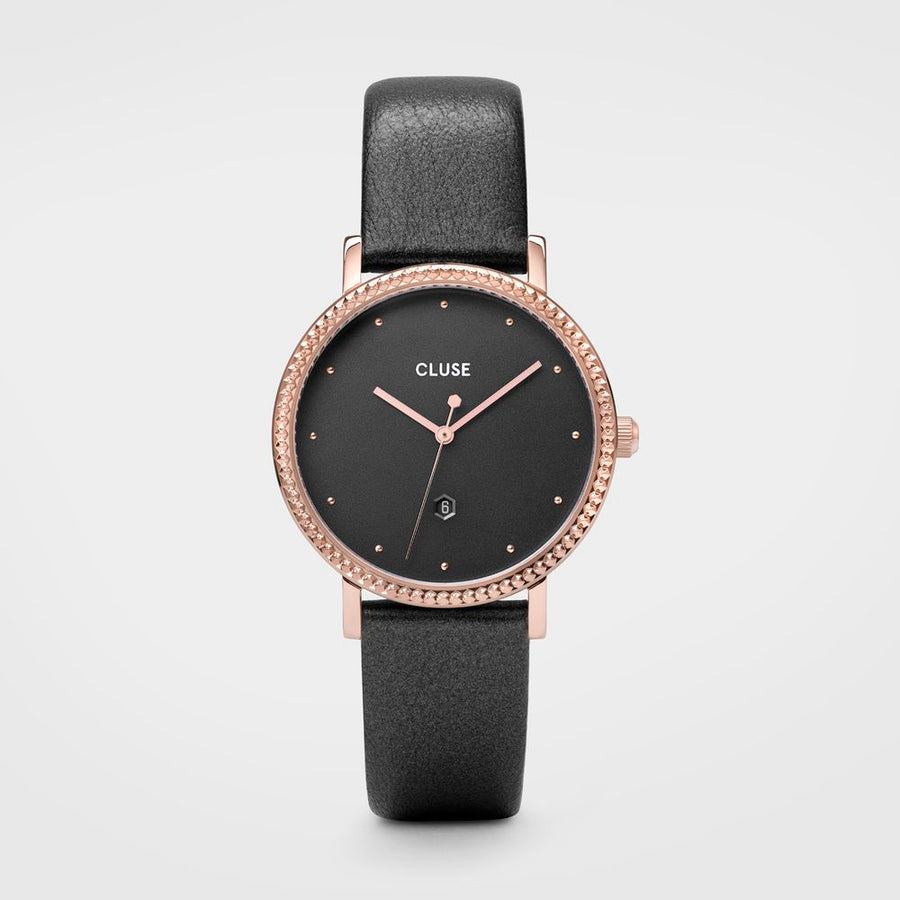 Gray Leather Dress Watch