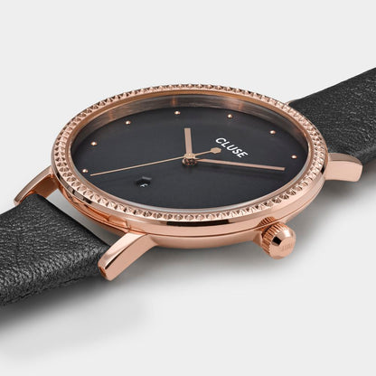 Gray Leather Dress Watch