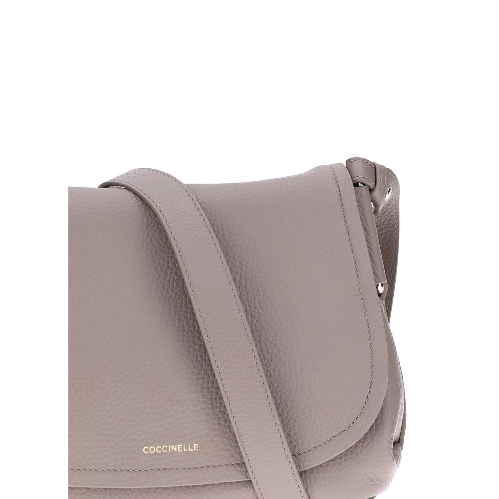 Beige Calf Leather Bos Taurus Shoulder Bag