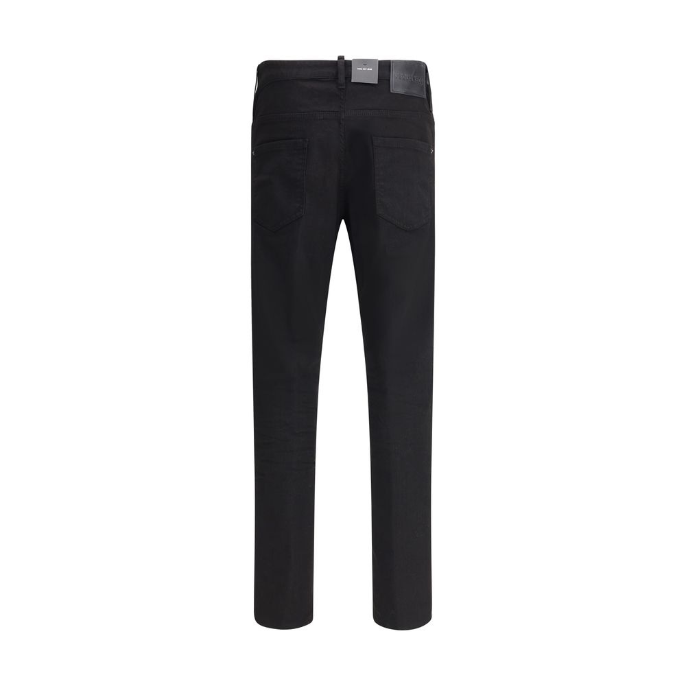 Black Cotton Skinny Jeans