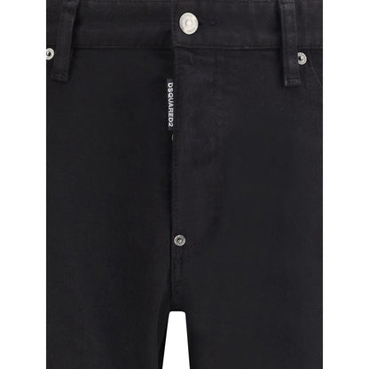 Black Cotton Skinny Jeans