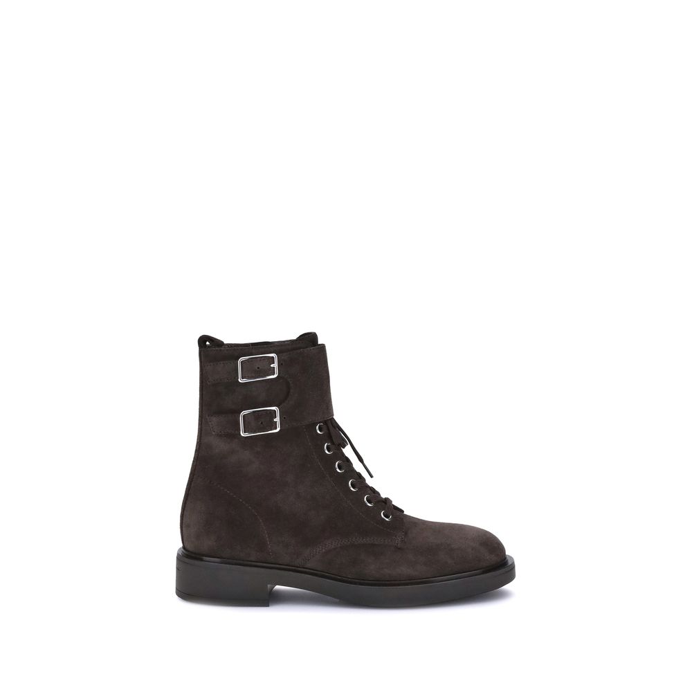 Black Calf Leather Bos Taurus Lace-Up Boots