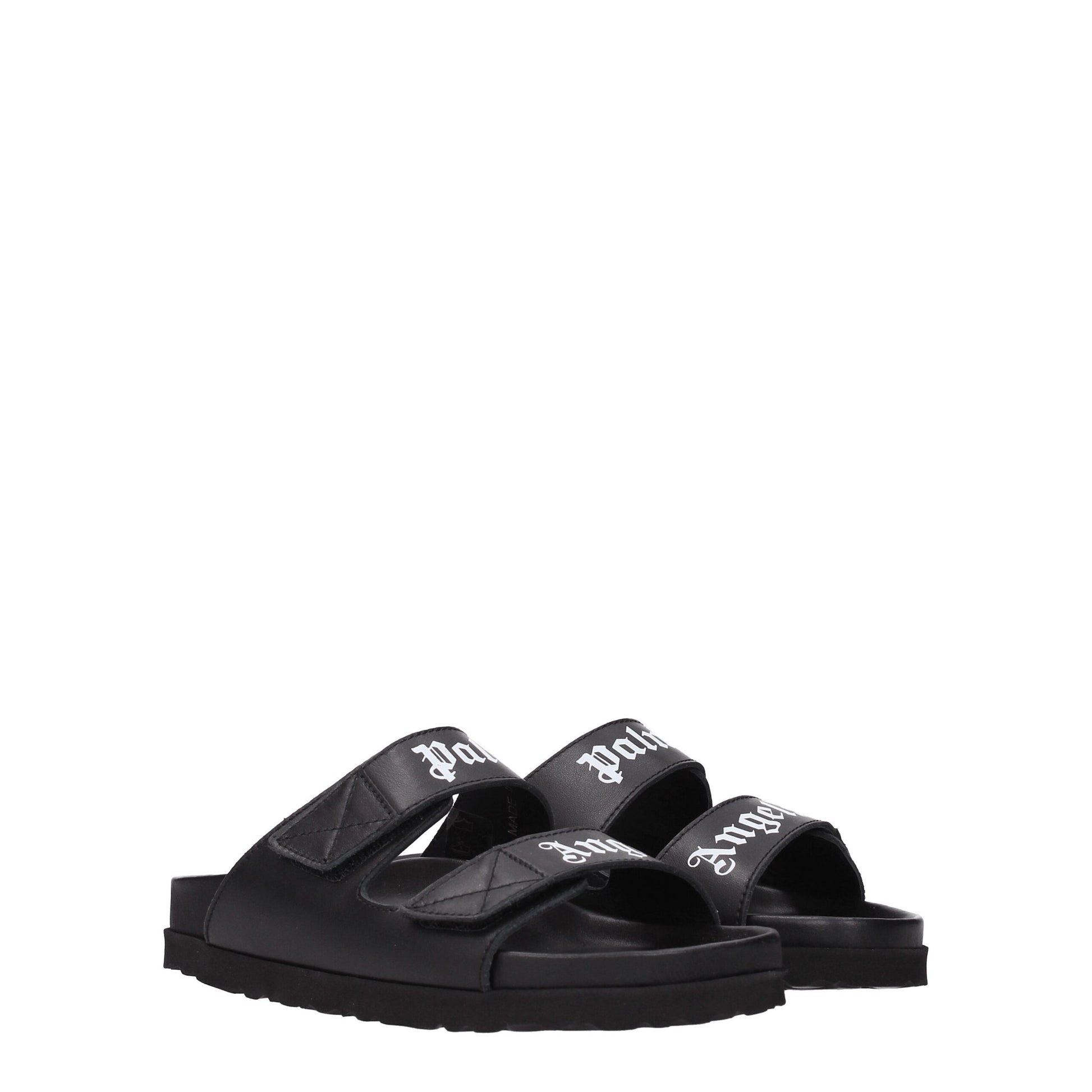 Black Leather Slippers