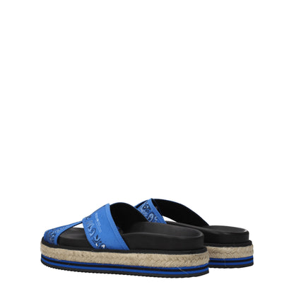Blue Fabric Slippers