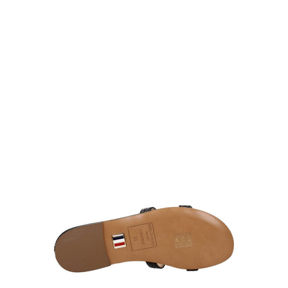 Black Leather Slippers