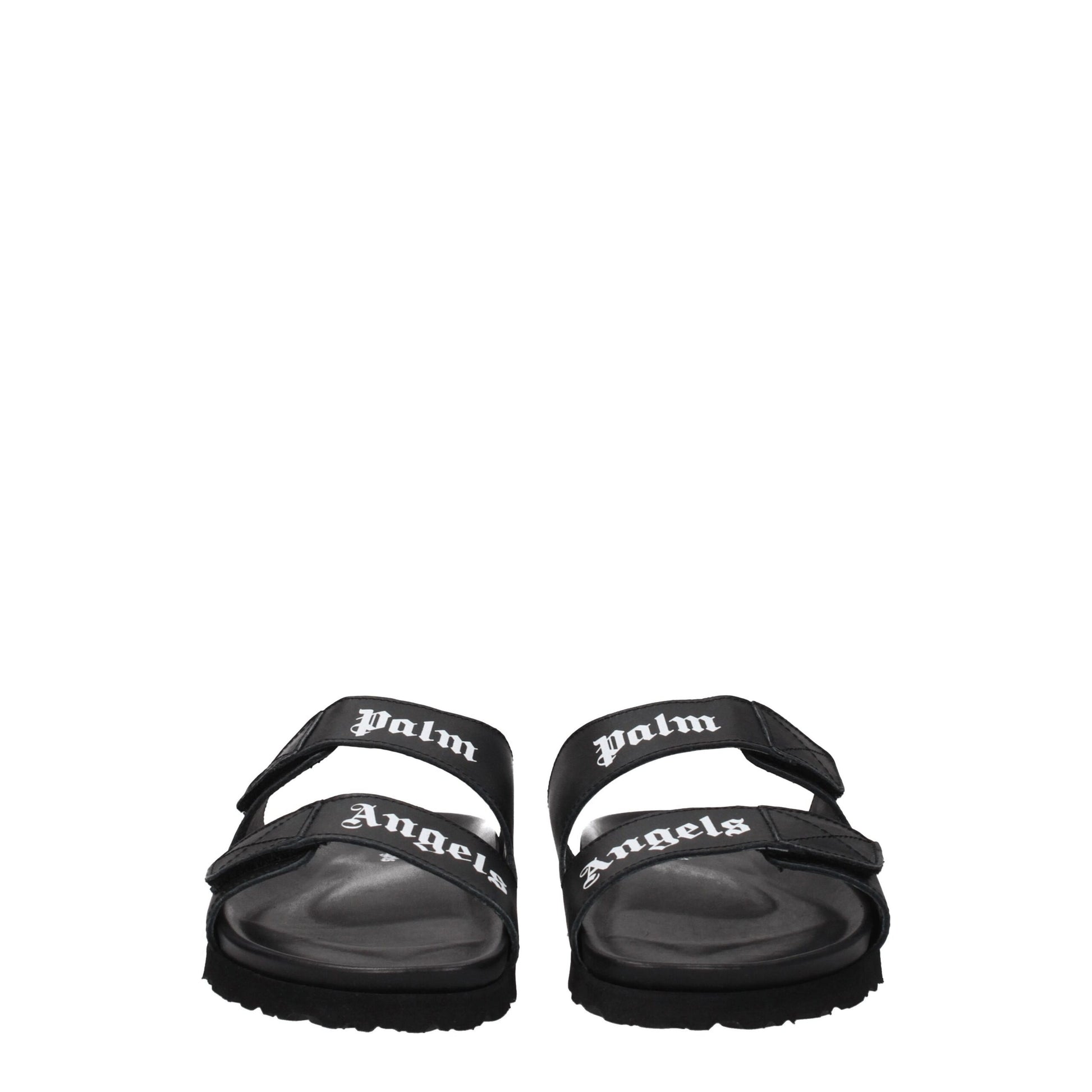 Black Leather Slippers