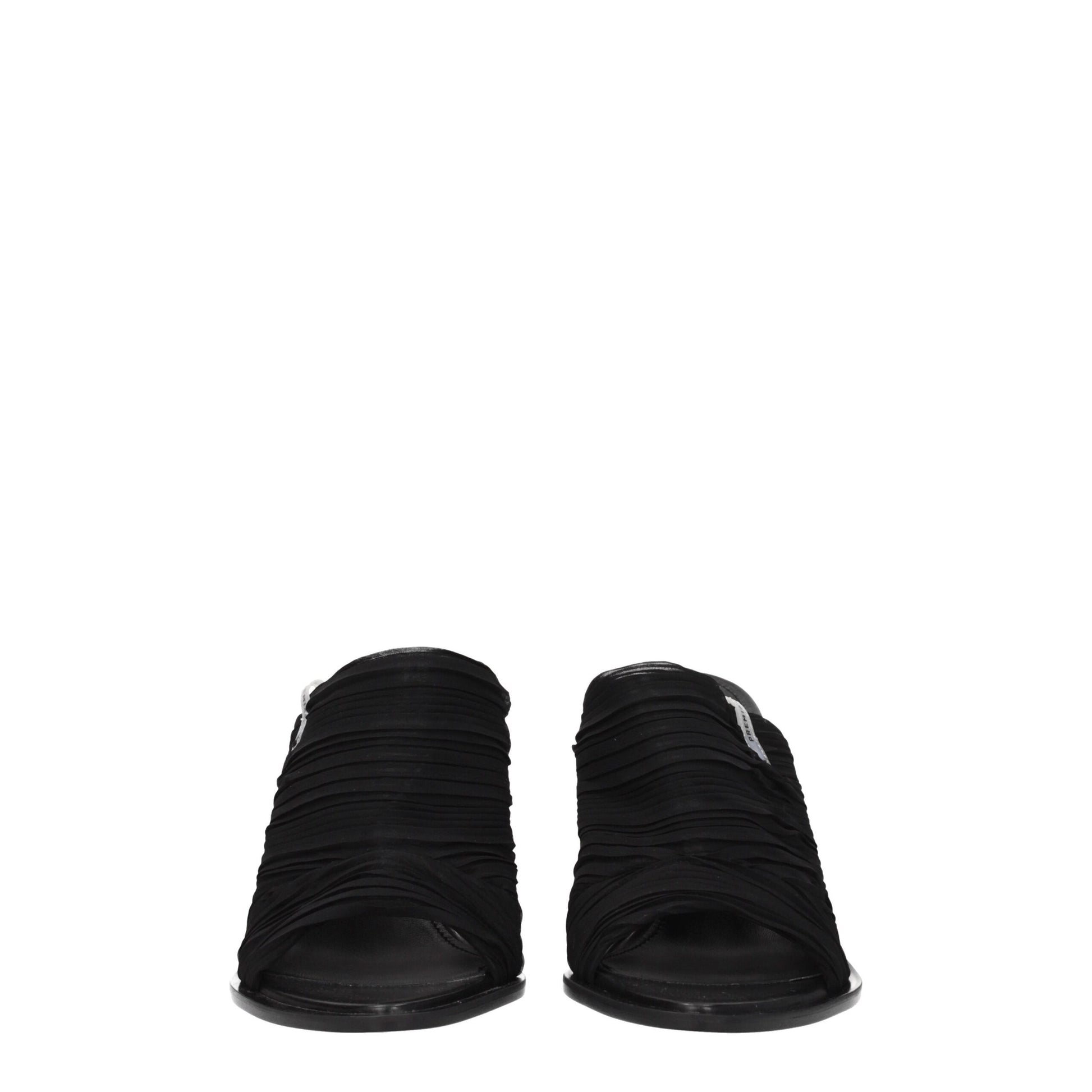 Black Fabric Platform Sandals