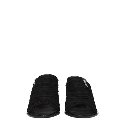 Black Fabric Platform Sandals