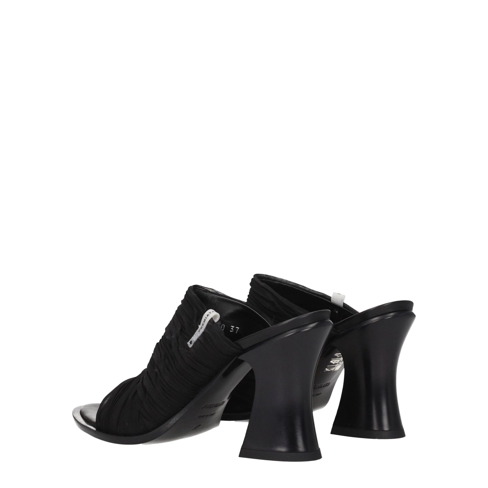 Black Fabric Platform Sandals