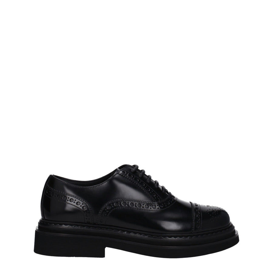 Black Leather Oxfords And Derbies