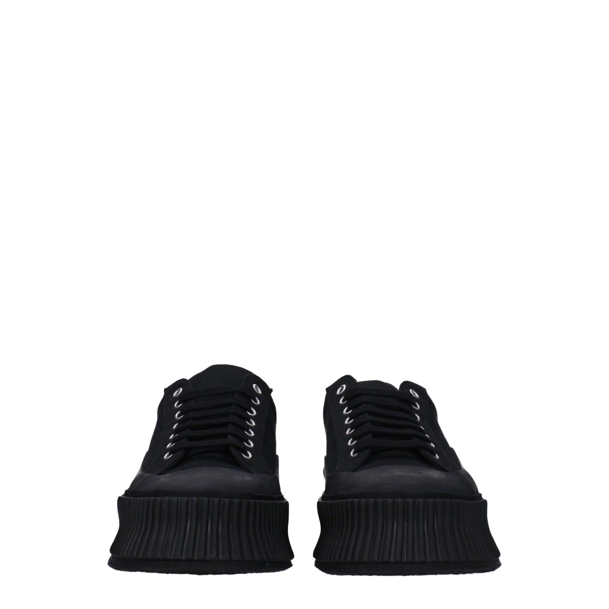Black Fabric Platform Sneakers