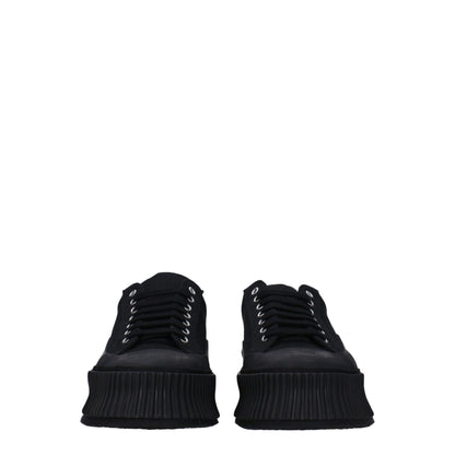 Black Fabric Platform Sneakers