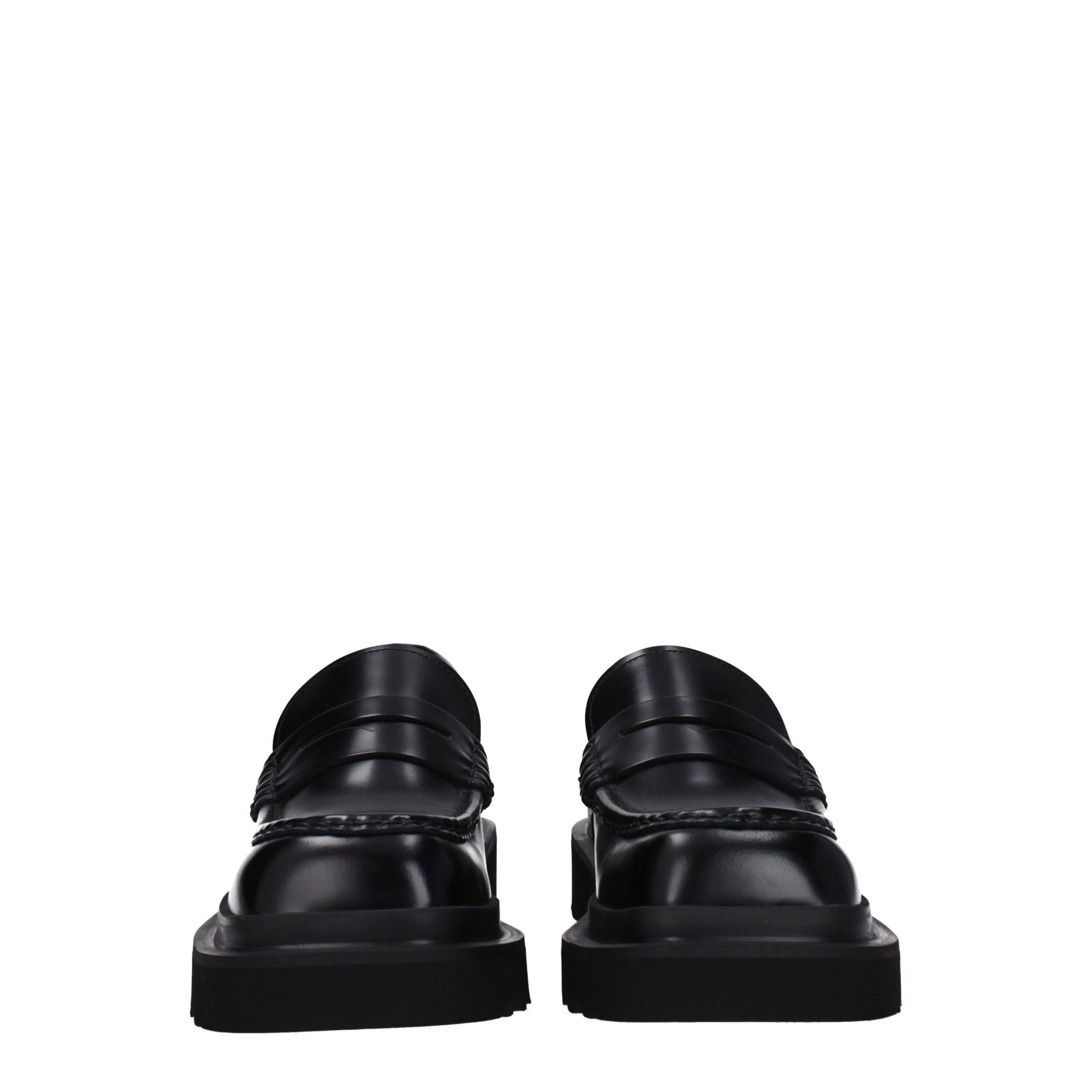 Black Leather Slip-On Loafers