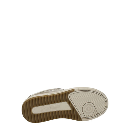 Beige Fabric Low Top Sneakers