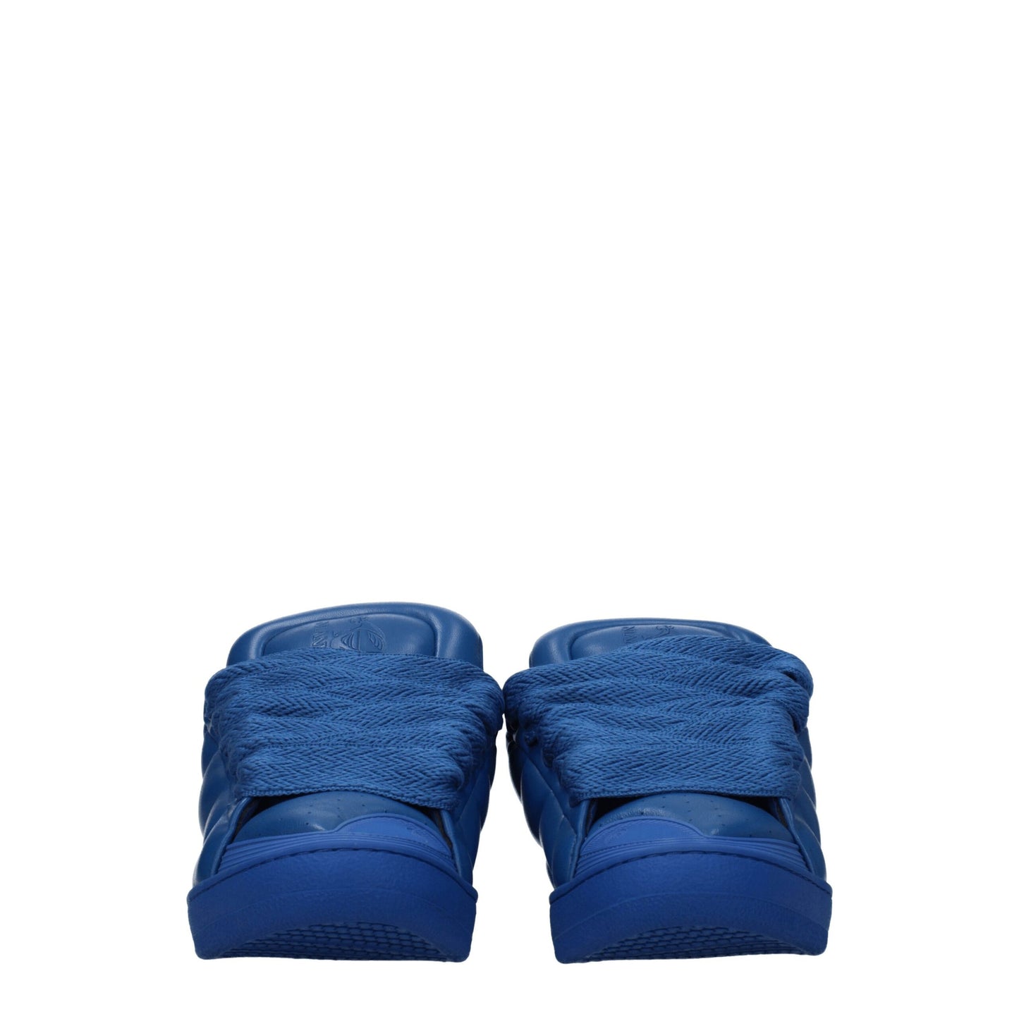 Blue Leather Low Top Sneakers