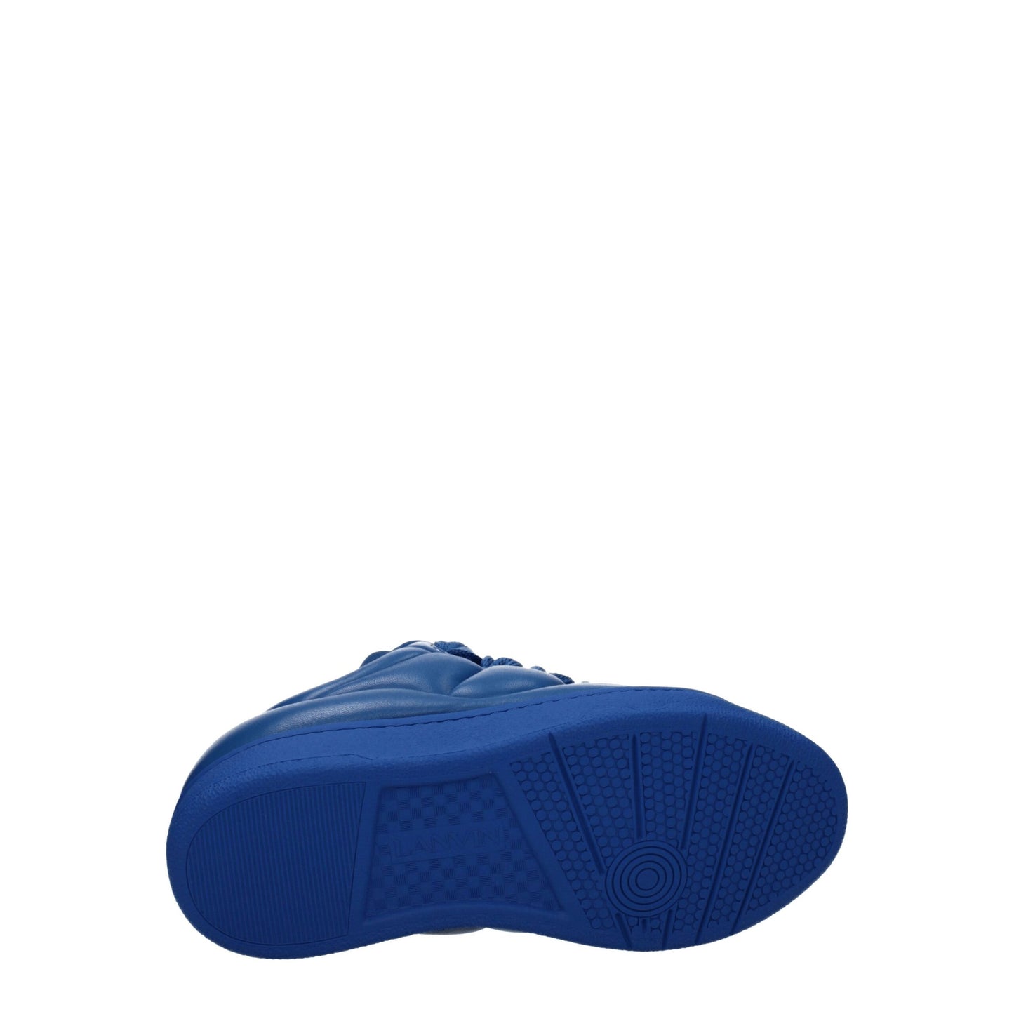 Blue Leather Low Top Sneakers