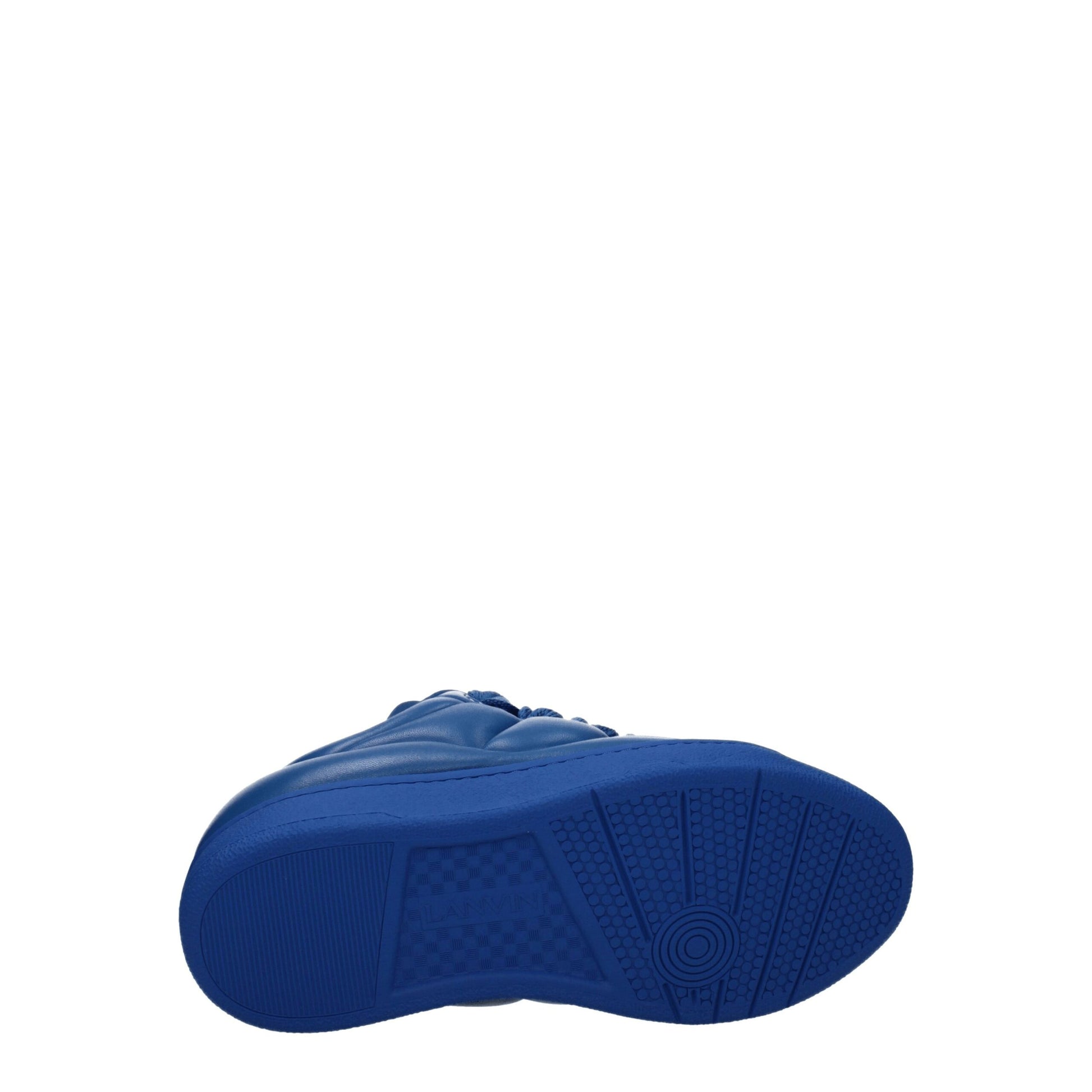 Blue Leather Low Top Sneakers