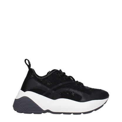 Black Fabric Chunky Sneakers